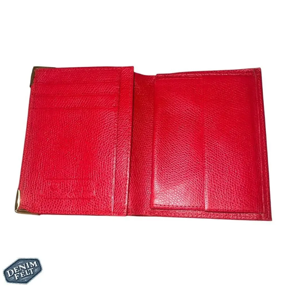 MCM Red w/ Gold Tip Men’s Leather Bifold Wallet‎
